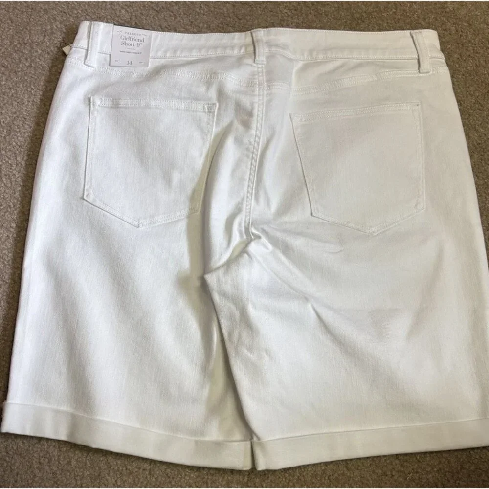 Talbots White Girlfriend Denim Shorts Size 14 Casual Preppy 9” Inseam NEW - Picture 5 of 5
